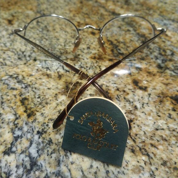 SANTA BARBARA POLO SB109 50 21 140 Gold Half Rim Frames Eyeglasses New - Picture 10 of 11